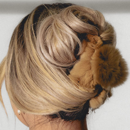 Faux Fur Hair Claw Clip