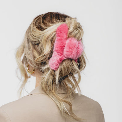 Faux Fur Hair Claw Clip