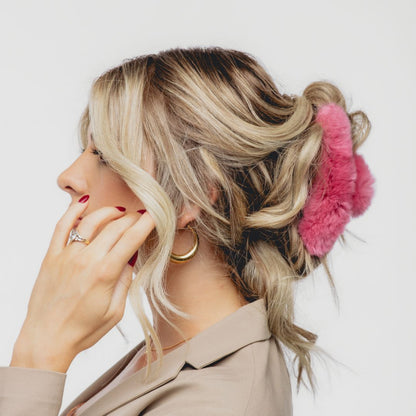 Faux Fur Hair Claw Clip