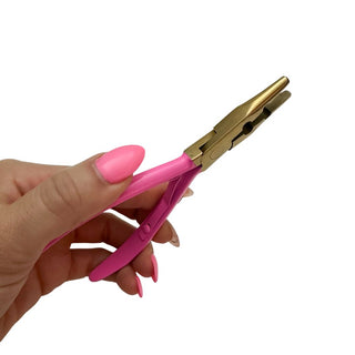 Stainless Steel Pink + Gold Hair Extension Pliers