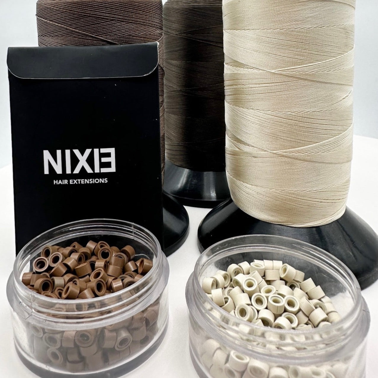Silicone Lined Beads for Hair Extensions | Nixie Hair Extensions Black / 5 mm