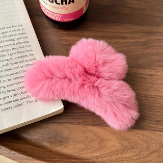 Faux Fur Hair Claw Clip