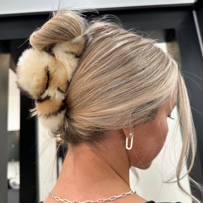 Faux Fur Hair Claw Clip